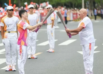 В Ханчжоу состоялся заключительный этап эстафеты огня Азиатских игр